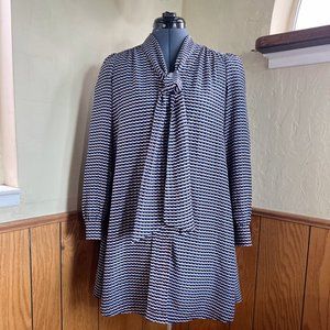 CeCe by Cynthia Steffe Long Sleeve Mock Neck Tie Sheath Sz 0